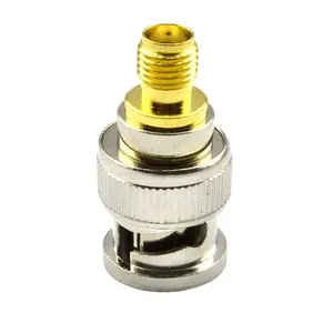 High quality full brass RF Coaxial SMA female to BNC male straight connector