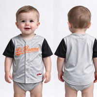 File Vektor Sablon Jersey Bisbol Sublimasi Kustom Respon Cepat Nama Nomor Bayi Balita Kaos Tim Anak-anak untuk Pertandingan