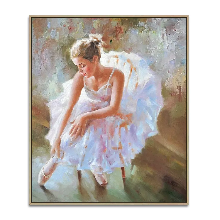 Wall Art Impressionistische Ballet Schilderij Mooie Dansende Meisje Olieverfschilderij Kunst