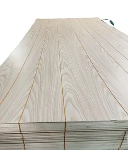 3mm white polyester plywood wall decorative panel , grooved paper overlaid plywood