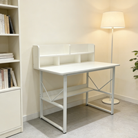 Bureau d'ordinateur blanc multifonctionnel avec étagère de rangement, mobilier de bureau à domicile, bureau d'étude, table de travail pour étudiants