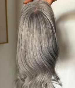 Topper capillaire léger et respirant 100% 120% pour la perte de <span class=keywords><strong>cheveux</strong></span>, avec base mono 4x6, pour usage quotidien, couleur <span class=keywords><strong>gris</strong></span> poivre et sel - Product Image 5