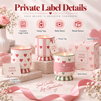 Pot de bougie en céramique décoratif, parfum d'ambiance romantique, motif rayé en forme de cœur peint à la main, logo personnalisé, marque privée