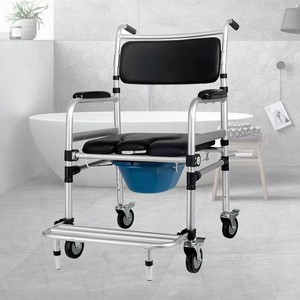 Sedia da Toilette Pieghevole <span class=keywords><strong>con</strong></span> Ruote per Anziani Ospedalieri, Sedia da Toilette per Adulti <span class=keywords><strong>con</strong></span> Pedale su Ruote - Product Image 5