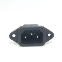 Prise d'alimentation C14 10A 250V 3 broches IEC320 C14 mâle, connecteur à encliquetage, prise électrique avec trou de fixation à vis pour PDU UPS
