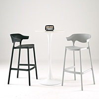 Chaises de bar modernes empilables en PP pour restaurant Tabouret de bar en plastique avec main courante Polypropylène Colorful Outdoor