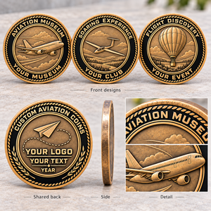 Pièces de monnaie commémoratives personnalisées pour musées d'aviation, souvenirs en relief d'avions, de planeurs et de montgolfières, cadeaux OEM ODM - Product Image 3