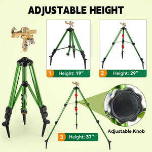 Adjustable Height Tripod Sprinkler with Brass Impact Head Rotating Lawn Sprinkler for Garden Yard Irrigation Large Area Coverage - Product Image 3