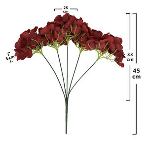 QYYM-347 di alta qualità ortensie a 5 teste in seta artificiale per matrimonio ortensie impermeabili a mano per la laurea - Product Image 5