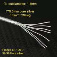 Fil de connexion en argent pur 99,999 % -190°C, 0,5 mm, 1 mm, pour câble audio DIY, haut-parleur, casque, caméra de voiture, ligne électrique