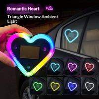 Lampe Solaire LED sans Fil en Forme de Cœur pour Vitre Arrière de Voiture - Lumière Décorative Amusante pour une Ambiance Romantique