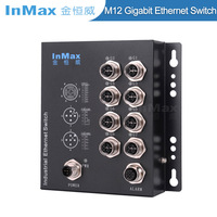 Commutateur Ethernet ferroviaire M12 48V PoE 15.4/30W M12 codé en X 5 ports 8 ports pour véhicules Équipement de véhicule