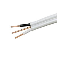 Cuivre solide isolé par PVC 1mm 1.5mm 2.5mm double noyau + E fil électrique double plat