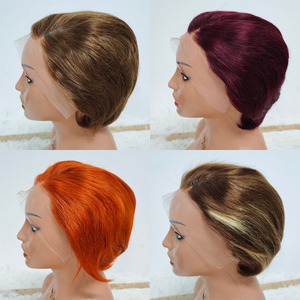 Promotion Letsfly 12$ Perruques brésiliennes Pixie Straight 100% cheveux humains, perruques frontales complètes, 120g, prix de gros, style classique - Product Image 5