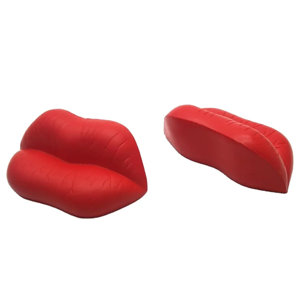 PU foam stress reliever mouth lip shape stress ball for promotion with custom logo