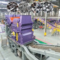 Broyeur à marteaux mobile pour la ferraille de voitures, blocs moteur, métaux usagés et tôles d'acier