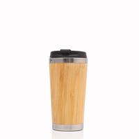 Tasse à café réutilisable personnalisée de 16oz 450ml avec tasse thermos en acier inoxydable de coquille de bambou