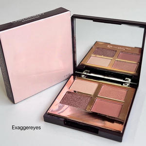 Palette de fards à paupières 4 couleurs de marque de luxe, longue tenue, 5g, finition métallique, imperméable, rose, brun, nude, scintillant, pailleté - Product Image 2