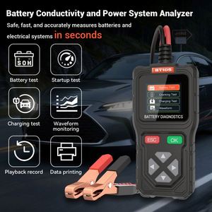 Second Generation Battery Tester BT105 12V/24V Car Battery Startup and Charging Test Diagnostic <b>Tool</b> for General/AGM/GEL/EFB - Product Image 2