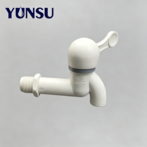 Robinet en plastique blanc DN15 à tige allongée avec noyau en céramique émaillée, filetage conique anti-fuite pour utilisation dans les projets de plomberie - Product Image 1