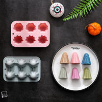 Moule en silicone durable à 6 cavités en forme de fantôme 3D pour chocolat, mousse, savon, idéal pour Halloween - Produit ménager en gros