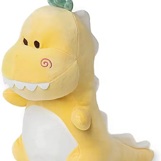 Brinquedo de pelúcia de dinossauro amarelo fofo personalizado O mais recente brinquedo de pelúcia popular de dinossauro, amostra grátis, garantia pós-venda