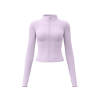Veste de yoga à col montant pour femme, coupe ajustée, extensible, pour la course et le sport