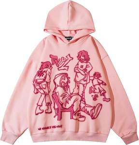 Tontons personnalisés OEM haute qualité surdimensionné grande taille coton français bouffée éponge imprimé Streetwear séchage rapide sweat à <span class=keywords><strong>capuche</strong></span> Anime unisexe hommes - Product Image 6