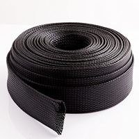 Gaine de protection tressée en polyester thermorétractable haute résistance à l'usure pour câbles