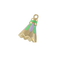 Pendentif JINYUAN en cuivre en forme de volant de badminton et de raquette de tennis de table avec breloques sphériques pour la fabrication de bijoux