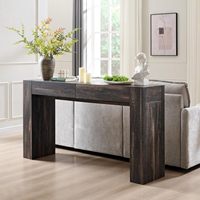Table de canapé d'entrée moderne de 63 pouces de long avec tiroirs Design en bois épais pour couloir de salon