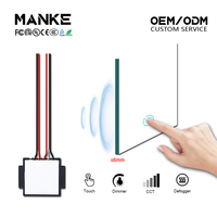 Manke Factory Supply – Interrupteur tactile intelligent à une touche 12V 24V 5A avec variateur de luminosité, indice de protection IP21, garantie 3 ans pour éclairage LED de miroir