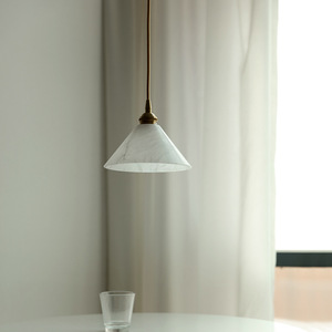 Lustre en marbre à tête unique tout en cuivre, LED, hauteur réglable, luminaire suspendu de luxe pour table à manger, chambre à coucher, taille moyenne - Product Image 5