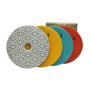 Disco Diamantato per Lucidatura a 3 Fasi per Granito e Marmo con Platorello Abrasivo da 100mm e Tamponi in Lana per Cemento - Product Image 4