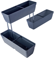 Jardinière verticale en plastique style nordique avec tube de support métallique et réservoir, bac de plantation surélevé pour balcon