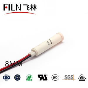 8MM LED gösterge ışığı 6V 12V 24V 110V 220V gösterge ışığı tel plastik su geçirmez IP65 ekipman panelleri için uygun - Product Image 4