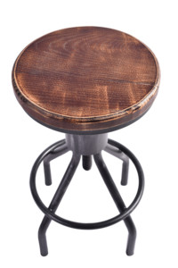Tabouret <span class=keywords><strong>de</strong></span> <span class=keywords><strong>bar</strong></span> industriel rustique avec plateau en bois pivotant sans dossier - Product Image 6
