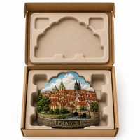 Estatua en Miniatura de Resina del Horizonte de Praga, Puente Carlos, Iglesia de Tyn, Modelo de Paisaje, Recuerdo Turístico de la República Checa
