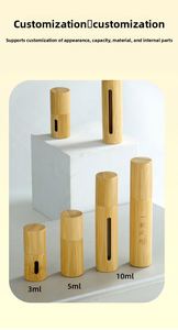 Wholesale Transparent Window <b>Bamboo</b> Spray Bottle Visible Capacity Glass Atomizer Travel Refill Cosmetic <b>Container</b> for Liquids - Product Image 3
