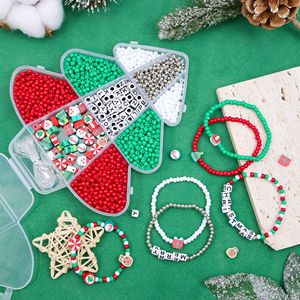 Kit de Cuentas para Árbol de Navidad, 286 Piezas, Dijes de Alfabeto de Plástico, Set de Fabricación de Joyería DIY con Cuerda y Herramientas para Manualidades Navideñas - Product Image 6