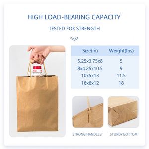 Sacs en papier kraft brun de haute qualité et bon marché KUAIMA avec poignées, prêts à être expédiés depuis l'usine chinoise pour l'emballage et le shopping - Product Image 3