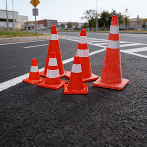 Cono <span class=keywords><strong>Stradale</strong></span> in Plastica con Riflettente ad Alta Intensità, Protezione IP68, Design Sottile Quadrato, Previene Incidenti, Migliora la Sicurezza nel Traffico - Product Image 3