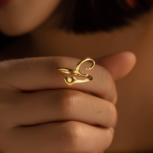Fashion <b>Rings</b> 316L Stainless Steel PVD <b>Gold</b> Plating Heart Design For Women - Product Image 3