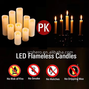 Velas sin Llama, Velas LED de Cera Real con Control Remoto <span class=keywords><strong>y</strong></span> Temporizador para Decoración del Hogar, Chimenea, Bodas <span class=keywords><strong>y</strong></span> Festivales - Product Image 4