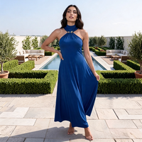 Nouvelle Robe de Soirée Tendance 2026 à Faible MOQ, Robe d'Été Unie Sans Manches pour Femme en Polyester/Coton, Lavable Naturellement