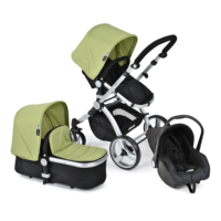 Poussette bébé 3 en 1 à roue pivotante à 360 ° populaire dans le monde entier avec lit de transport pour les trajets urbains et les parcs