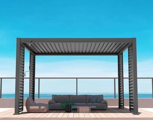 Pergola bioclimatique d'extérieur moderne avec persienne en aluminium Usine OEM 3x3 3x4 4x4 <span class=keywords><strong>6x4</strong></span> Tailles M Cadre en métal - Product Image 3