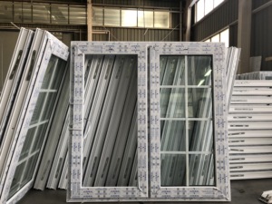 Chất lượng cao Vinyl PVC Pháp cổ điển phân vùng đôi kính uPVC casement Top treo trượt Windows với muỗi Net - Product Image 4