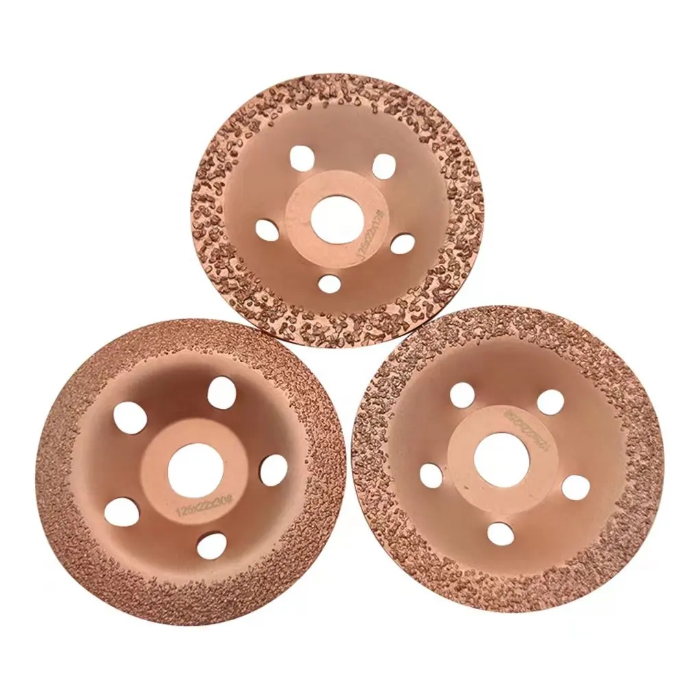 125mm Diameter 22mm Bore Brazed Tungsten Carbide Wood Cutting Grinding Disc Suitable for Polishing Wood Shaping Disc Stone, Tire