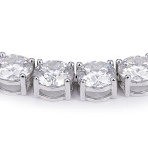 Collar de Moissanita con Corte Redondo de 7.5mm, Color EF, Personalizado por Messi Jewelry, Collar de Tenis de Oro de 10K, 14K, 18K - Product Image 5